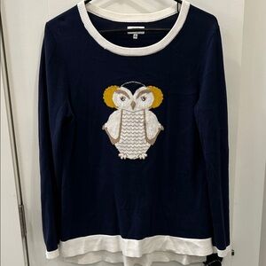Crown & Ivy Navy and Cream Sweater